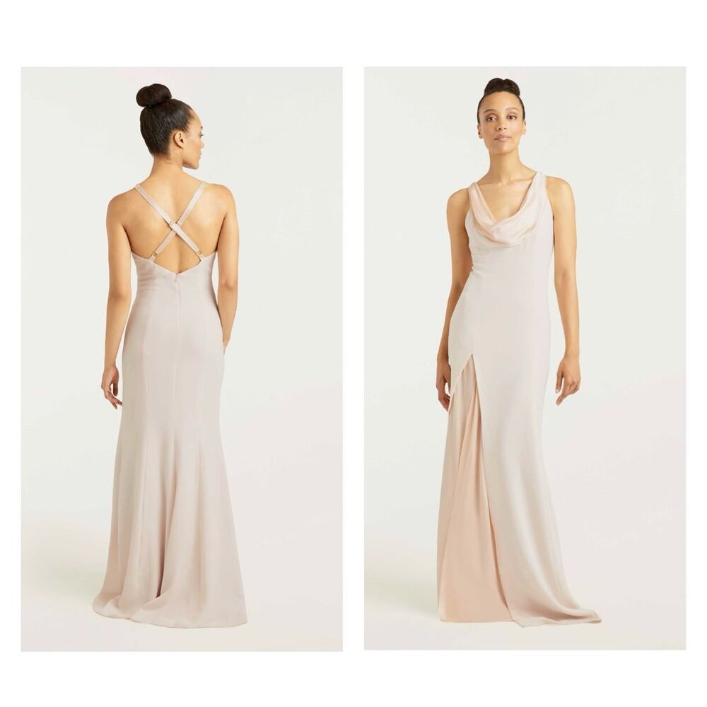 Cinq a Sept Women's Jill Cowlneck Gown Pearl Size US 2 $795